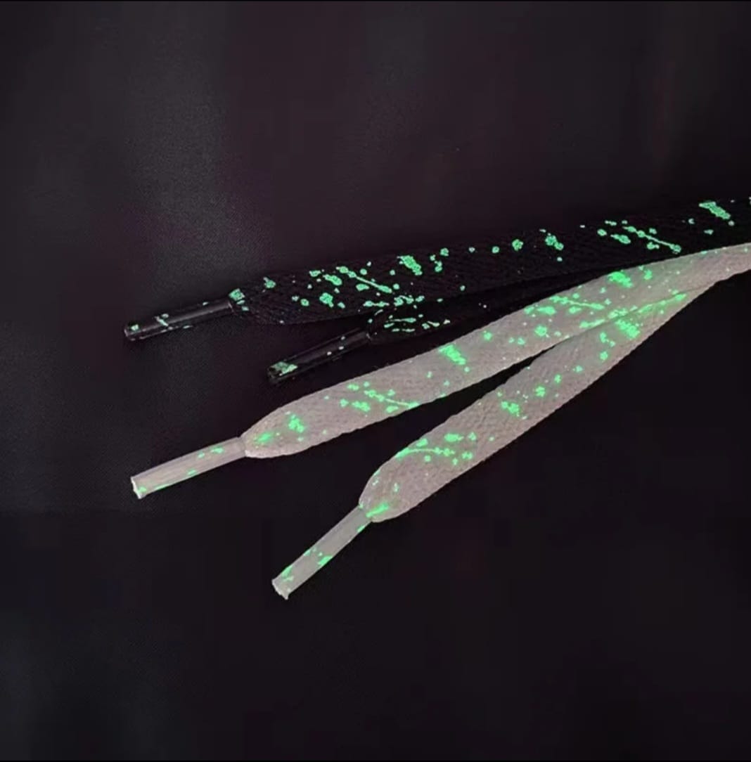 Lacets Fluorescents à Motifs – Glow & Style ▪︎ Brillent dans le noir – Custom sneakers